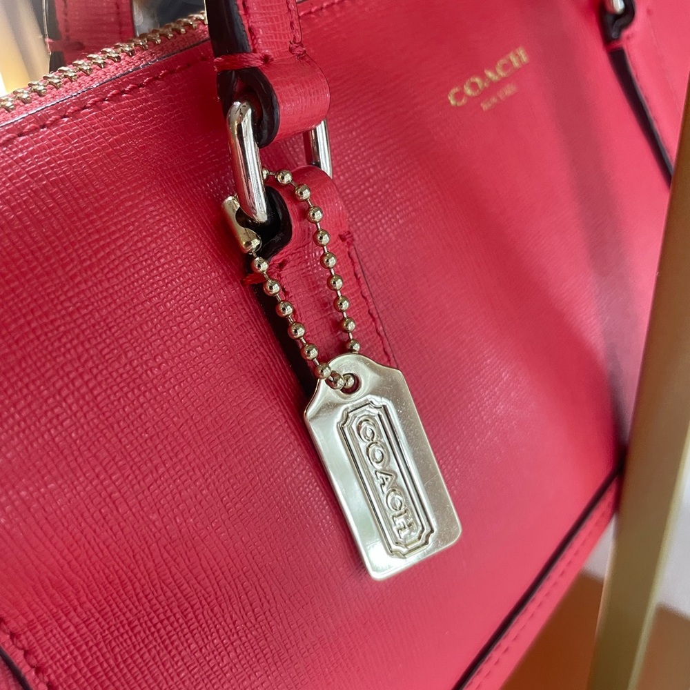 ‼️ SPRING SALE Coach Y2K Mini Satchel in Vibrant Hot Pink/Red Saffiano Leather - Picture 8 of 17